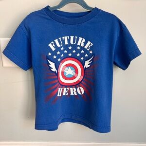 Marvel Blue and Red Captain America Short Sleeve Tee